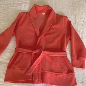 J. Crew coral sweater blazer